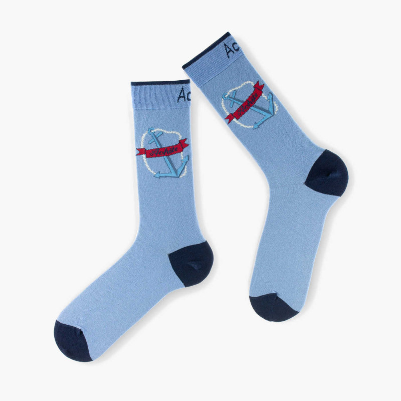 Mi chaussettes homme Ancre, made in France. Mi chaussettes homme Ancre, made in France.