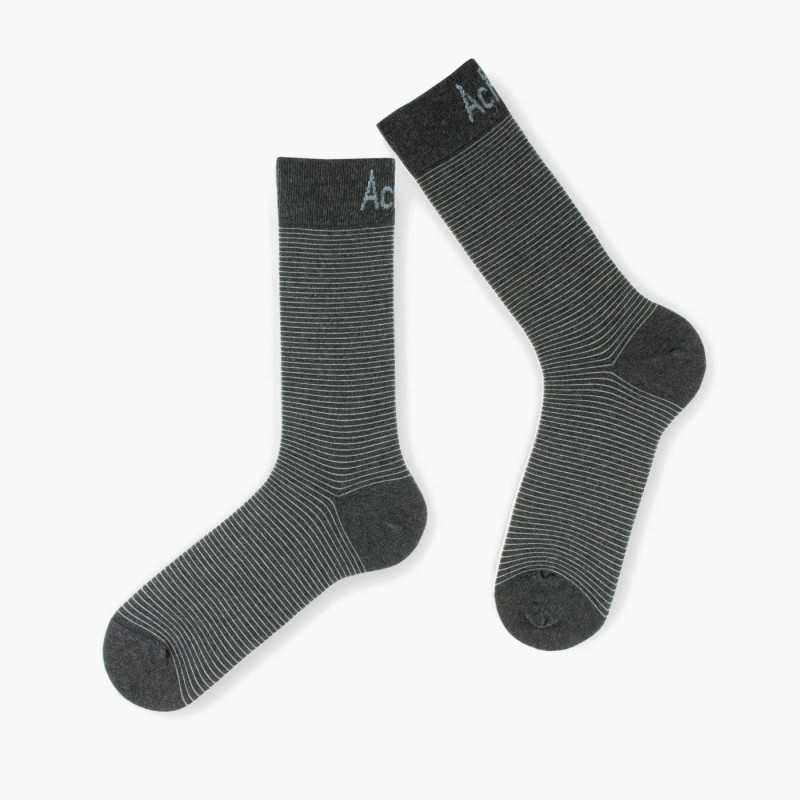 Chaussettes coton gris made in France