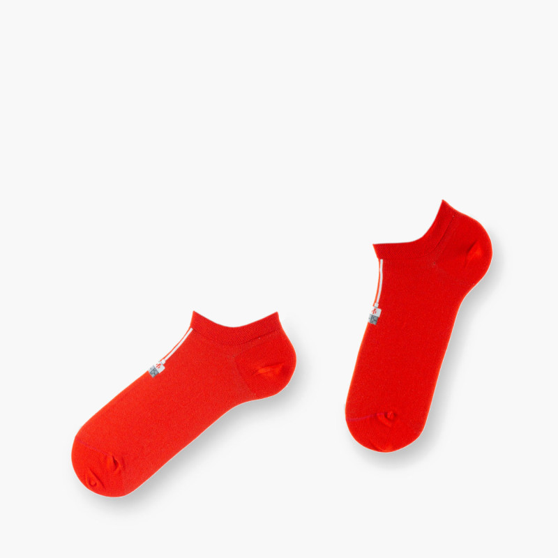 Chaussettes invisibles Connexion  en coton rouge