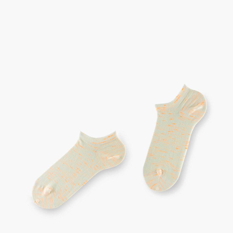 Chaussettes invisibles femme Fluo made in France coloris orange