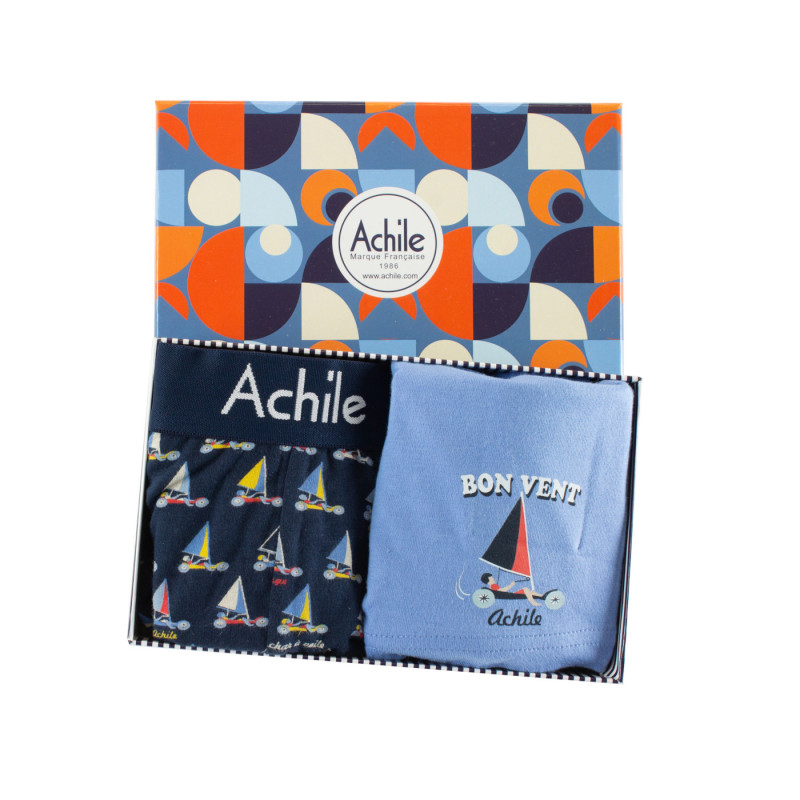 Coffret de 2 shortys homme "Bon vent" en coton biologique