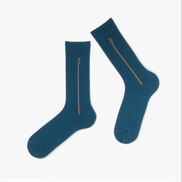 Chaussettes Signature Achile en coton made in France bleu canard