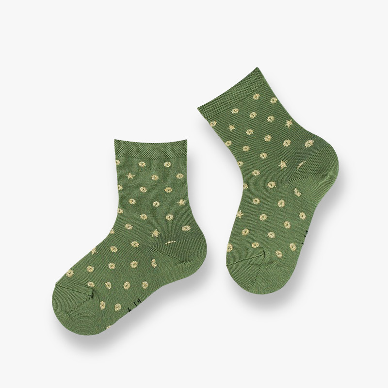 chaussettes enfant vertes glitter en coton