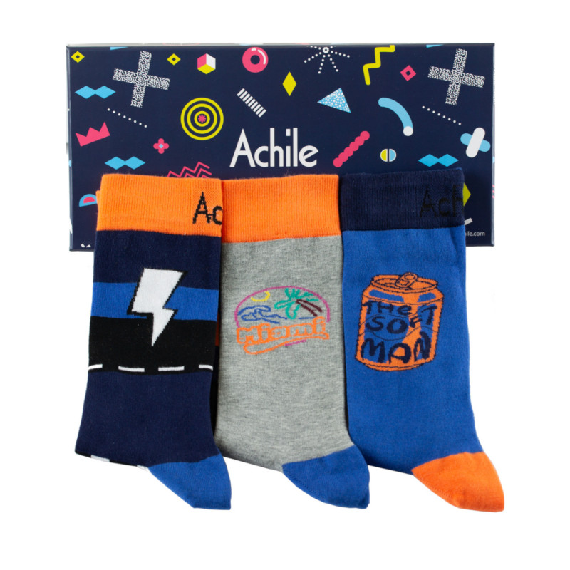 coffret de 3 paires de chaussettes motif farniente