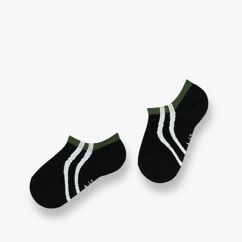 chaussettes enfant noires invisibles en coton