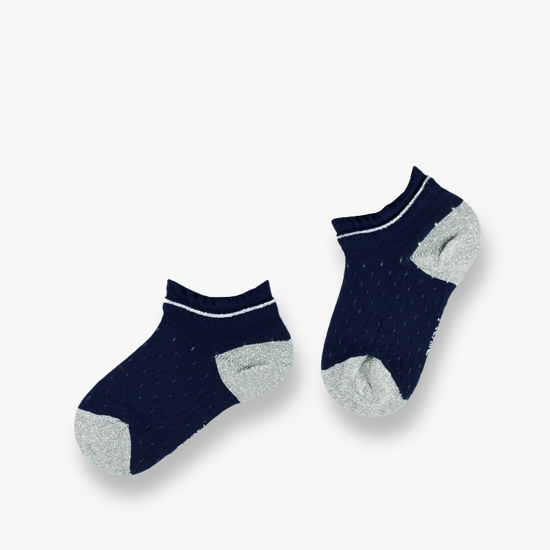 chaussettes enfant marine ultra-courtes frozen en coton